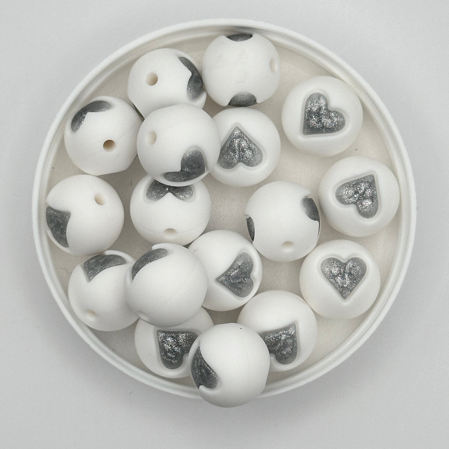 DC Beads: 1/2 Tray Heart Silicone Beads